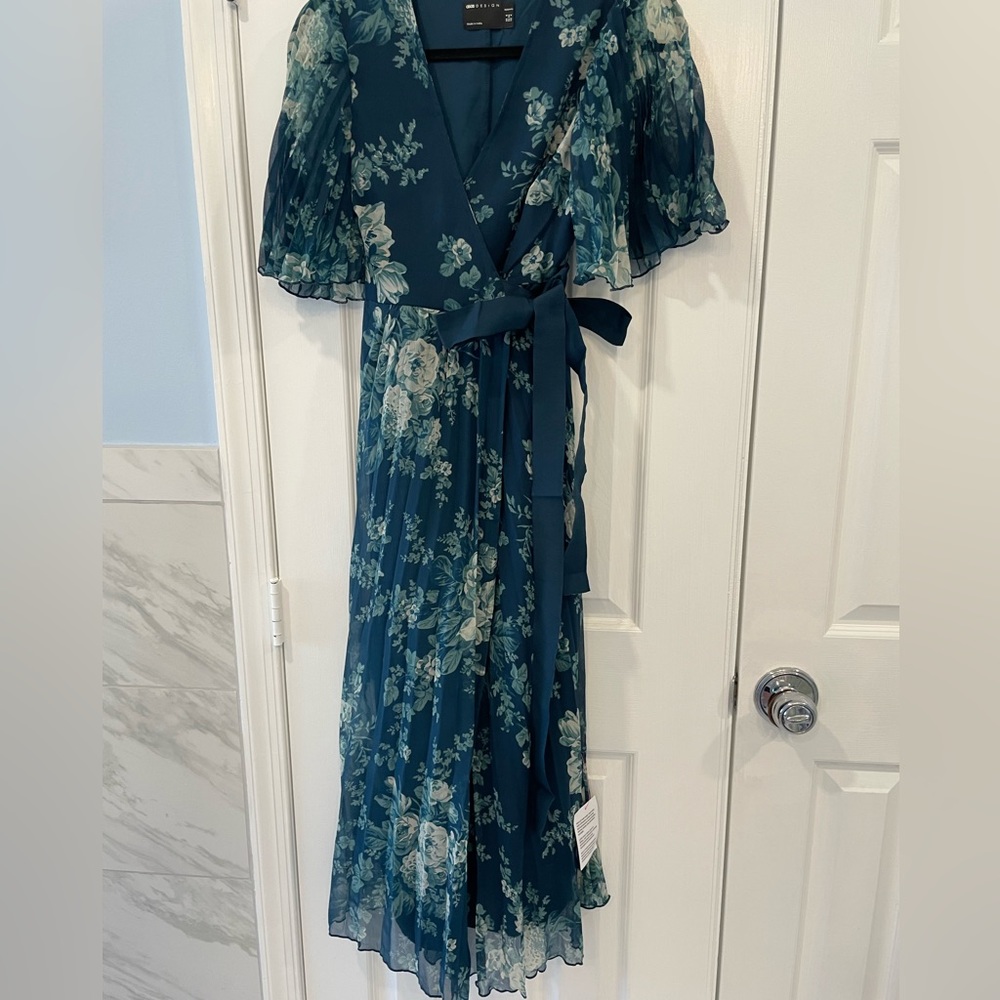 ASOS Maternity Floral Blue Dress